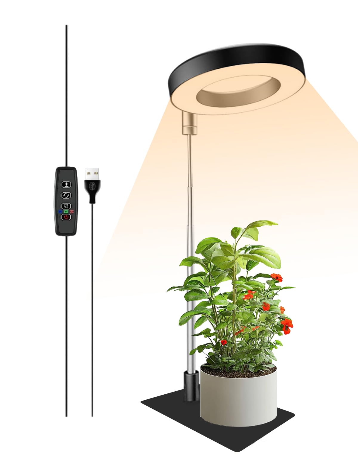 Amazon.co.jp: 植物育成ライト LED 室内栽培ライト 調光4段階 定時機能